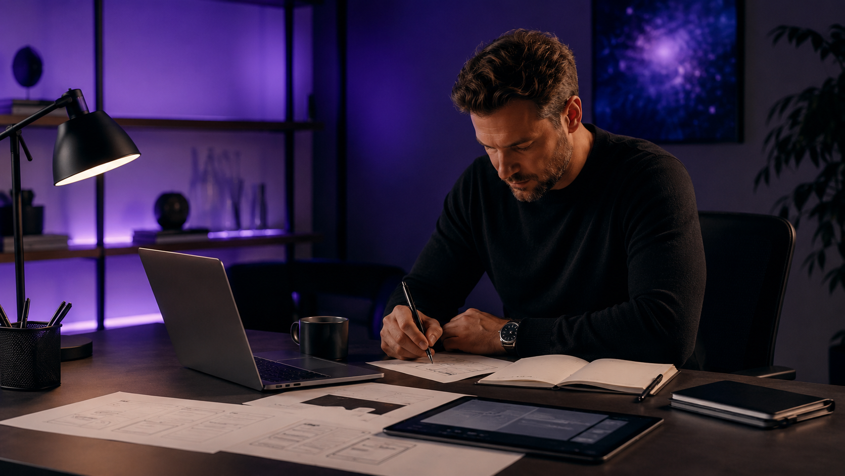 Founder-led digital studio workspace