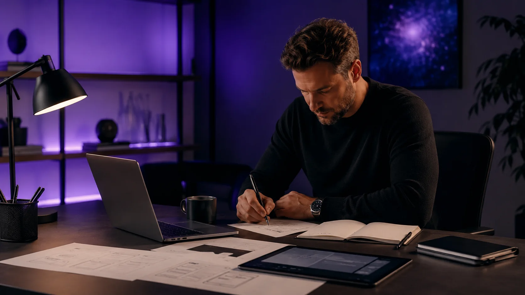 Founder-led digital studio workspace
